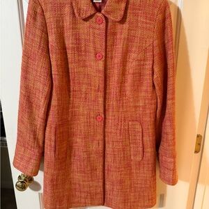 Dialogue Women's Vibrant Orange Tweed Blazer